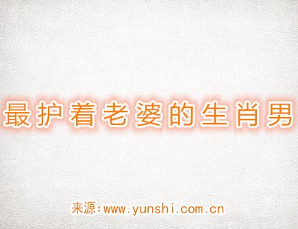 最护着老婆的生肖男