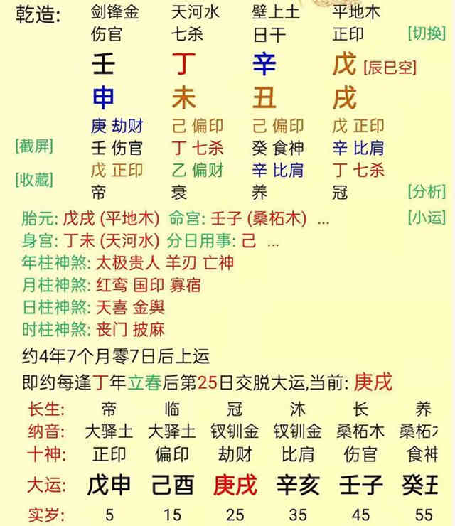 乾造：壬申、丁未、辛丑、戊戌八字财运？