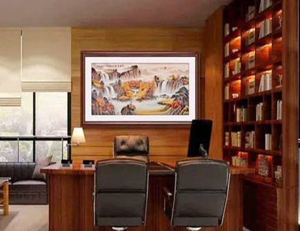 办公室后背墙挂什么字画