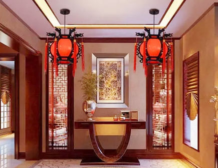 进客厅看见挂灯笼好吗