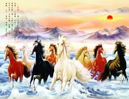 八骏马挂客厅的马头朝向