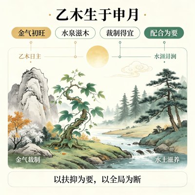 乙木生于申月是什么格局，乙木日主生在申月如何取用神