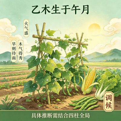 乙木生于午月是什么格局，乙木日主生在午月如何取用神