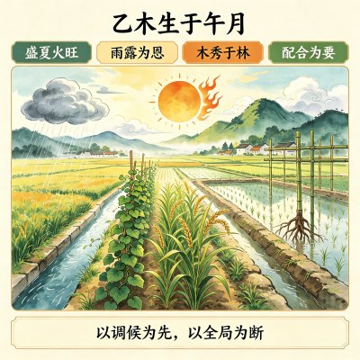 乙木生于午月是什么格局，乙木日主生在午月如何取用神