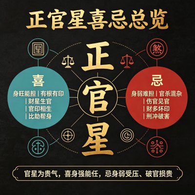 盲派命理口诀,顺口溜及深度讲解——正官篇