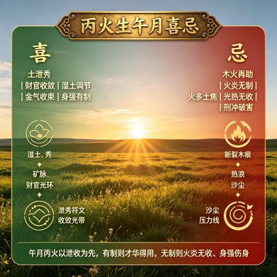 丙火生于午月是什么格局，丙火日主生在午月如何取用神